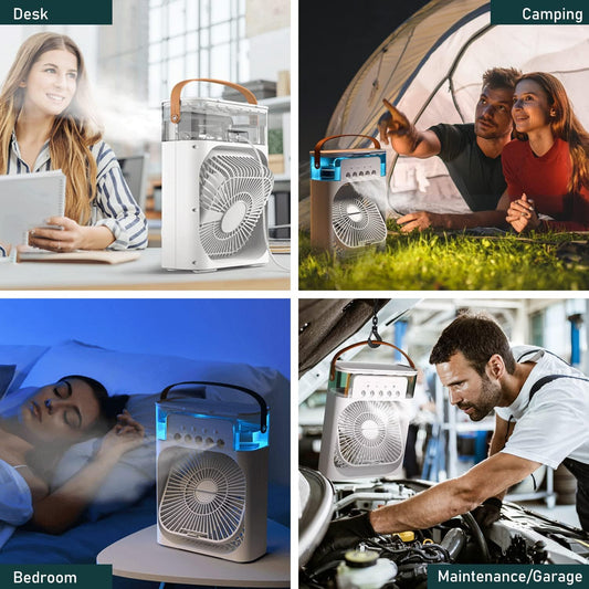 Mini Air Conditioner - 1 Pc Portable Cooling Solution for Home and Office(White) Mist Fan Best Solution
